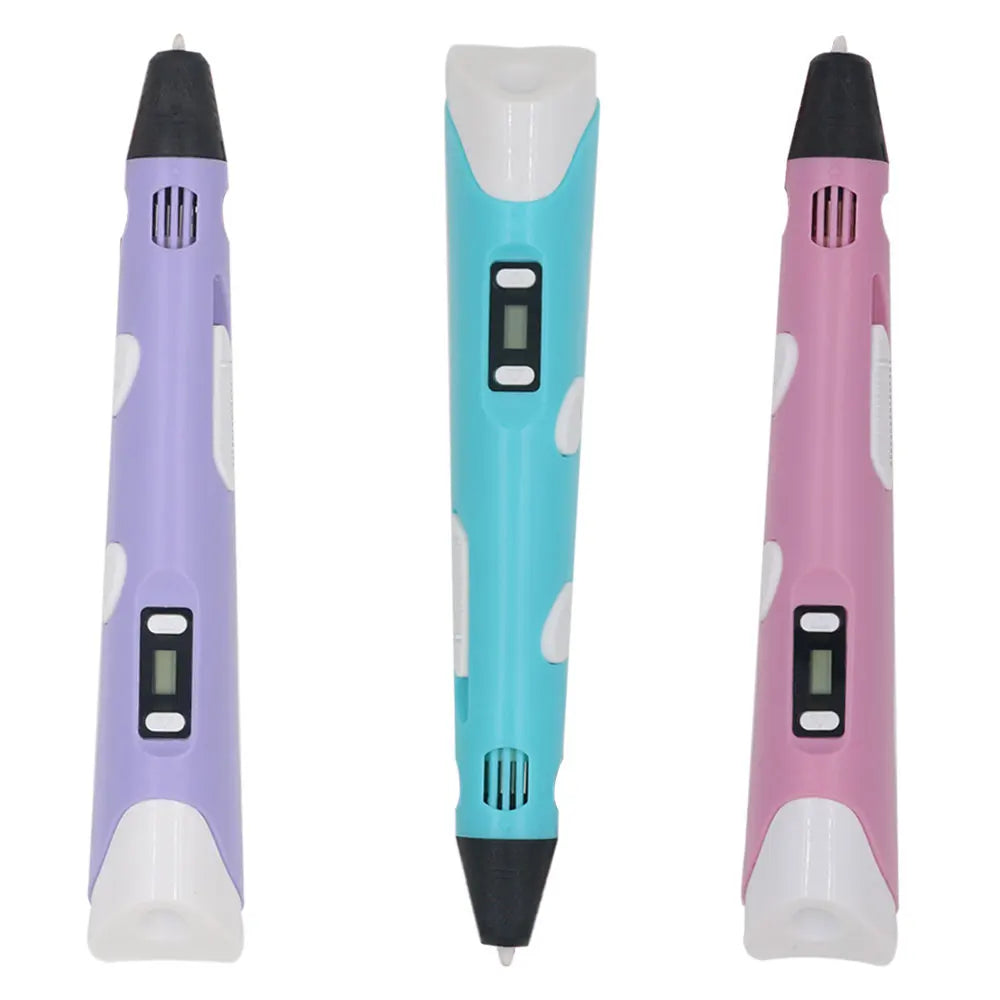 Kinder 3D Druck Stift Mit Led-anzeige Power Adapter 200M PLA Filament Box