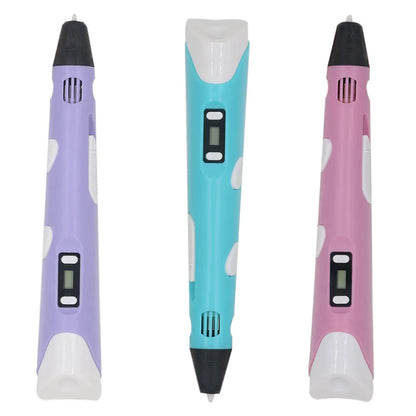 Kinder 3D Druck Stift Mit Led-anzeige Power Adapter 200M PLA Filament Box